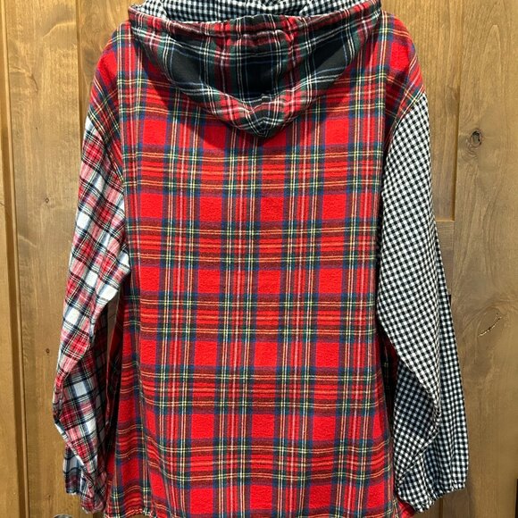Plaid Patchwork Flannel Pullover Jacket (NEW) - Picture 14 of 14